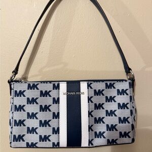 Michael Kors Blue and White Shoulder Bag